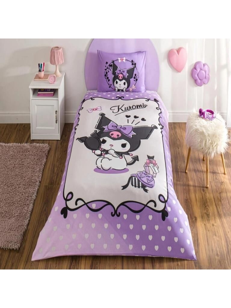 TAÇ LİSANSLI KUROMİ TEK KİŞİLİK PAMUKLU NEVRESİM TAKIMI