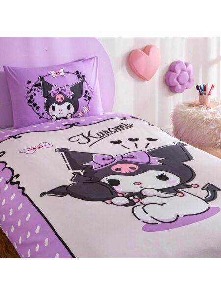 TAÇ LİSANSLI KUROMİ TEK KİŞİLİK PAMUKLU NEVRESİM TAKIMI