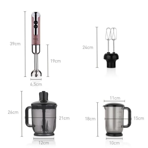 KORKMAZ A447-09 MİA MEGA BLENDER SET ROSAGOLD/KROM