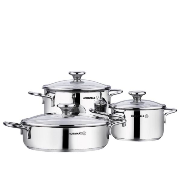 KORKMAZ A1092 ALİA 6 PARÇA TENCERE SETİ