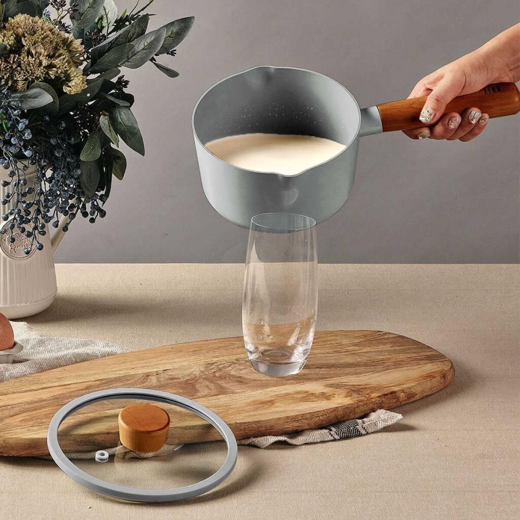 FİKA ALÜMİNYUM DÖKÜM SÜT TAVASI CAM KAPAKLI GRİ 16 CM