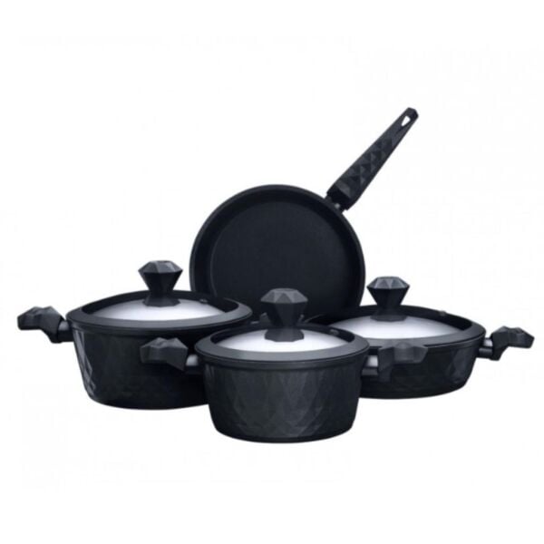 KARACA BİODİAMOND ANTİBAKTERİYEL KULPLU İNDÜKSİYON TABANLI 7 PARÇA TENCERE SETİ