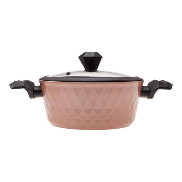 KARACA BİODİAMOND ANTİBAKTERİYEL KULP ROSE GOLD 7 PARÇA İNDÜKSİYON TABANLI TENCERE SETİ