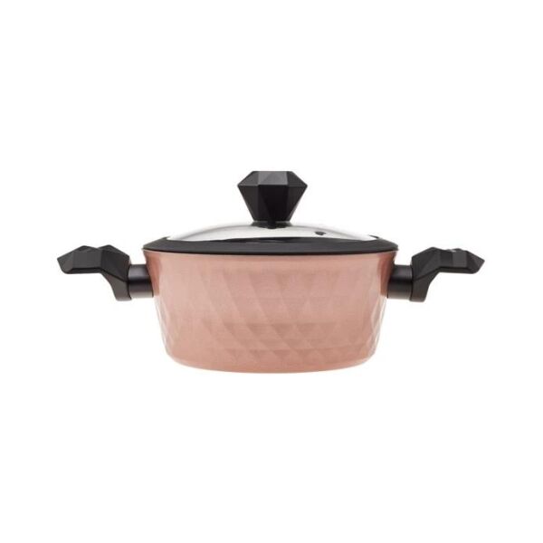 KARACA BİODİAMOND ANTİBAKTERİYEL KULP ROSE GOLD 7 PARÇA İNDÜKSİYON TABANLI TENCERE SETİ