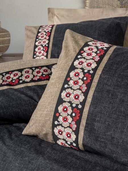 COTTON BOX FOLKART ÇİFT KİŞİLİK NEVRESİM TAKIMI YAMKA BEJ