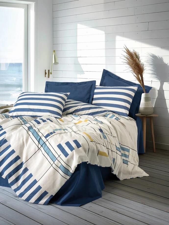 COTTON BOX TEK KİŞİLİK MODERN NEVRESİM TAKIMI LUNOX LACİVERT