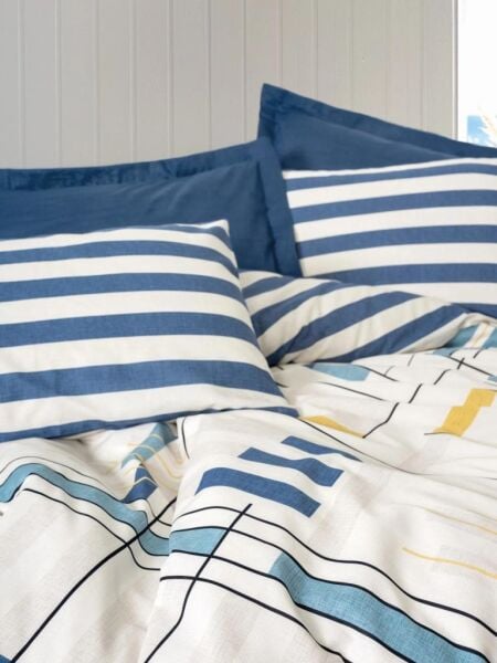 COTTON BOX TEK KİŞİLİK MODERN NEVRESİM TAKIMI LUNOX LACİVERT