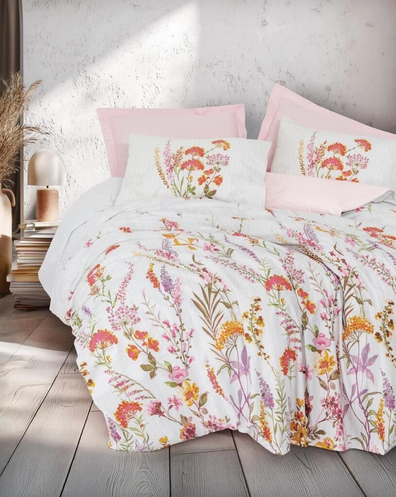 COTTON BOX ÇİFT KİŞİLİK NEVRESİM TAKIMI LİLURA PEMBE