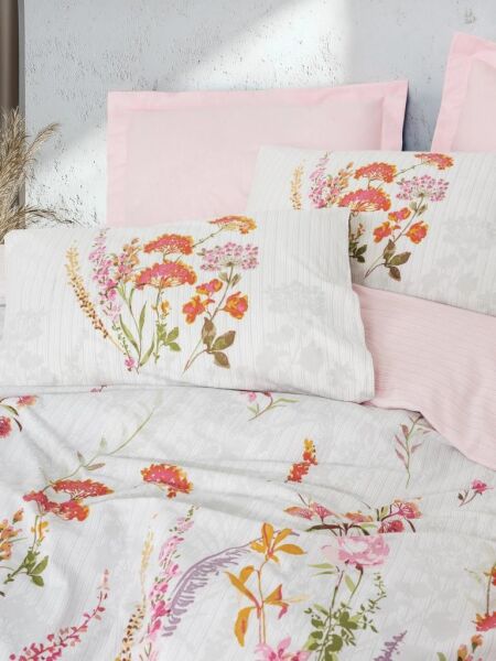 COTTON BOX ÇİFT KİŞİLİK NEVRESİM TAKIMI LİLURA PEMBE