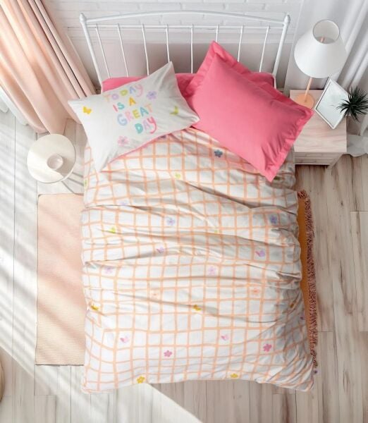 COTTON BOX GENÇ TEK KİŞİLİK NEVRESİM TAKIMI JOURS PEMBE