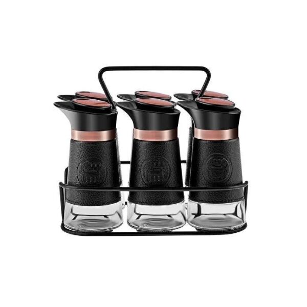 KARACA LATİN DERİ 6LI KARE BAHARAT TAKIMI