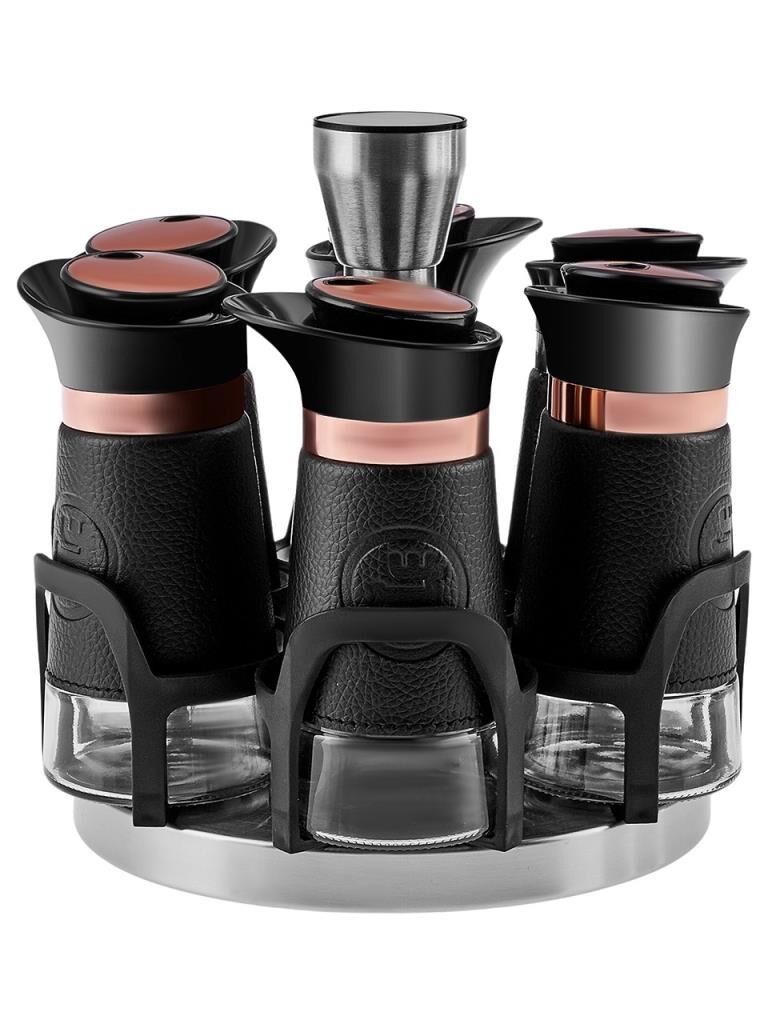 KARACA LATİN DERİ 6LI ROUND BAHARAT TAKIMI