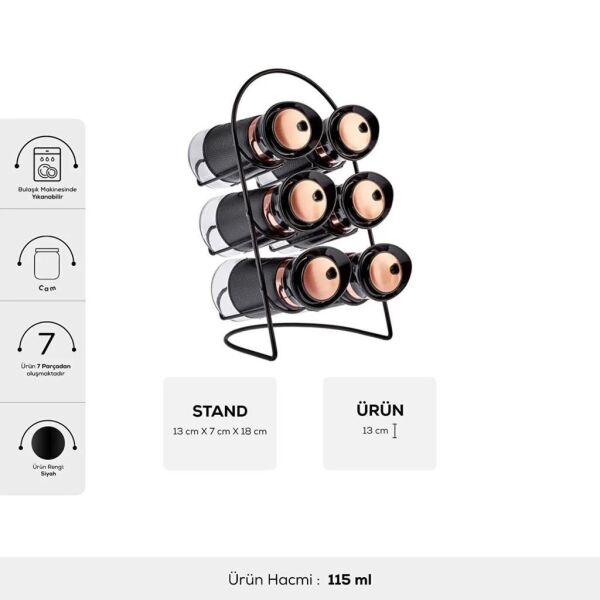 KARACA LATİN DERİ 6LI OVAL BAHARAT TAKIMI