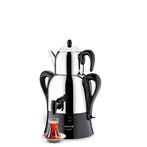 KORKMAZ A341-15 ÇAYKOLİK SİYAH PASLANMAZ DEMLİK