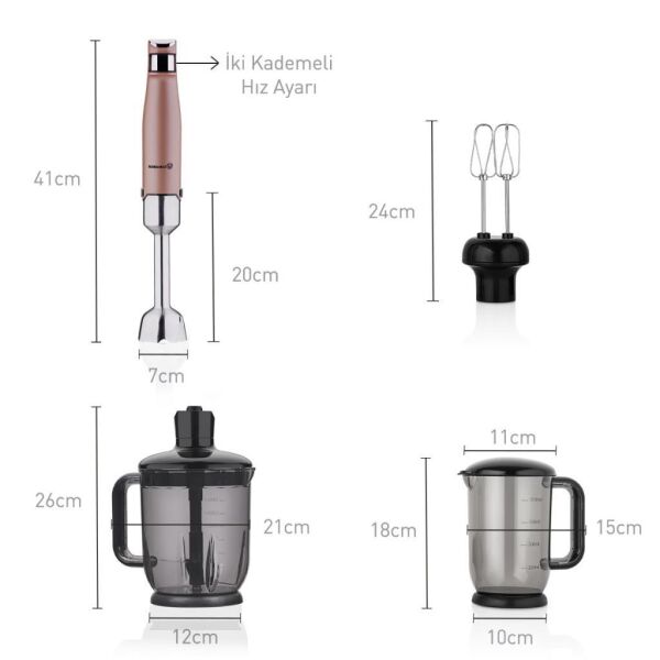 KORKMAZ PERFORMİX MEGA BLENDER SET ROSAGOLD