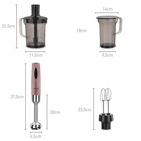 KORKMAZ A445-05 VERTEX MEGA BLENDER SET ROSAGOLD