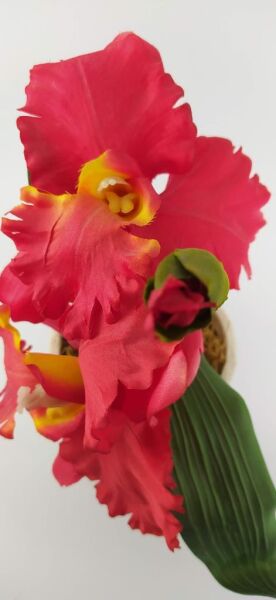 DEKORATİF SAKSILI YAPAY KIRMIZI ÇİÇEK