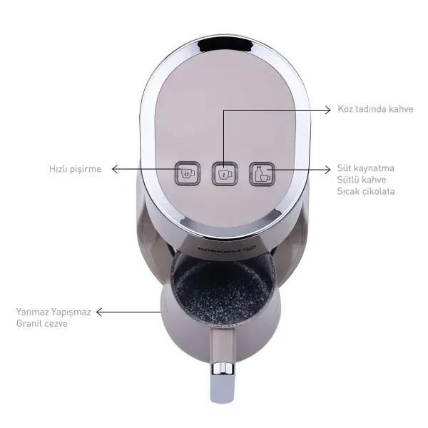 KORKMAZ A865-03 OTANTİK KAHVE MAKİNESİ BEJ