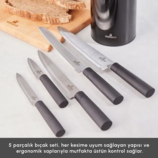 KARACA OSCAR BLACK STANTLI 6 PARÇA BIÇAK SETİ