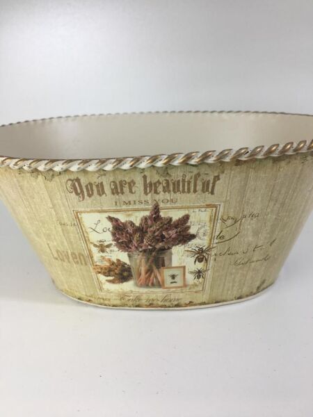 GİZHOME OVAL METAL DEKORATİF KOVA SAKSI KÜÇÜK BOY