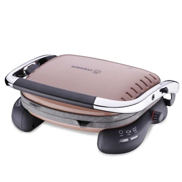 KORKMAZ A324-12 CASTRON TOST MAKİNESİ MOCHA/KROM