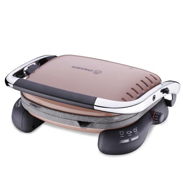 KORKMAZ A324-12 CASTRON TOST MAKİNESİ MOCHA/KROM