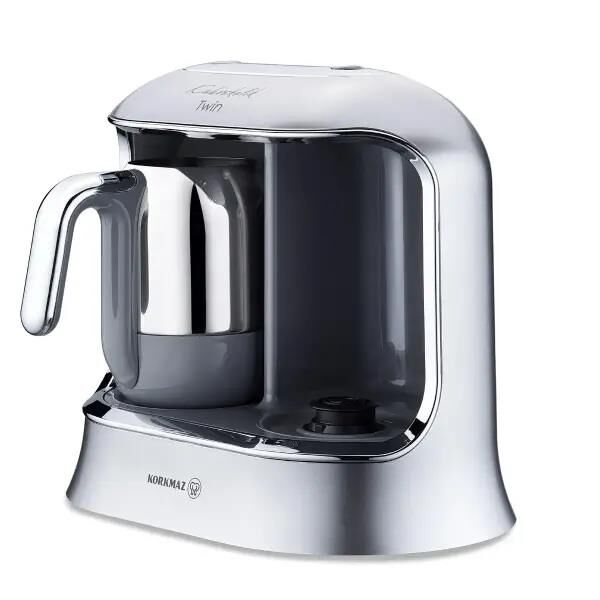 KORKMAZ A861-06 KAHVEKOLİK TWİN KAHVE MAKİNESİ INOX/KROM