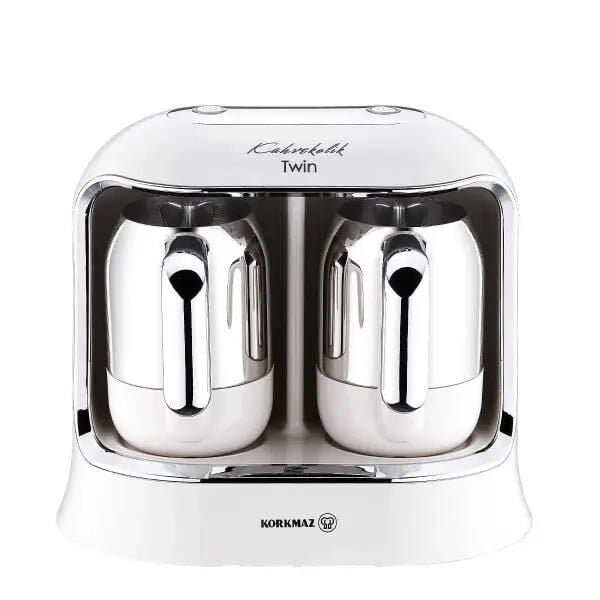KORKMAZ A861-08 KAHVEKOLİK TWİN KAHVE MAKİNESİ VANİLYA/KROM