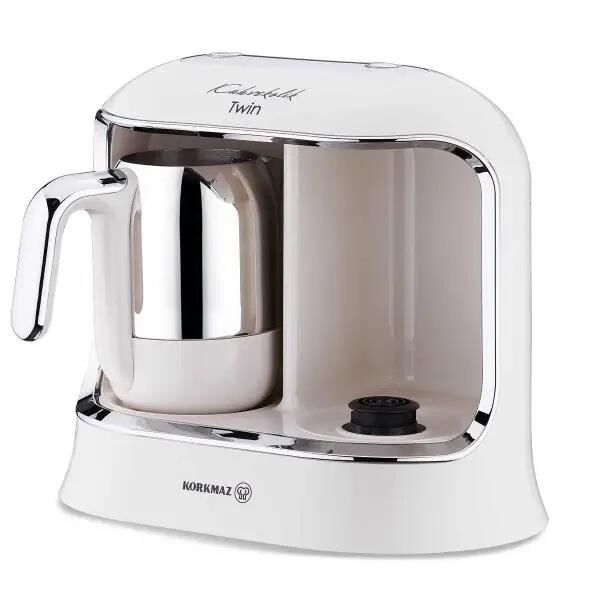 KORKMAZ A861-08 KAHVEKOLİK TWİN KAHVE MAKİNESİ VANİLYA/KROM
