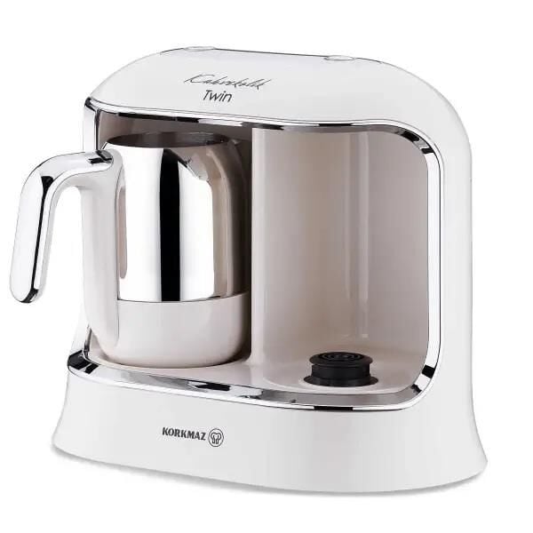 KORKMAZ A861-08 KAHVEKOLİK TWİN KAHVE MAKİNESİ VANİLYA/KROM