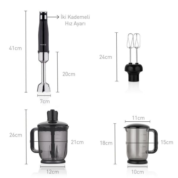 KORKMAZ PERFORMIX MEGA BLENDER SET SİYAH