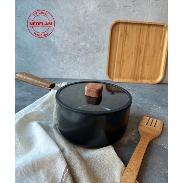 NEOFLAM BIEN ALÜMİNYUM DÖKÜM SOS TENCERESİ SİYAH 18 CM