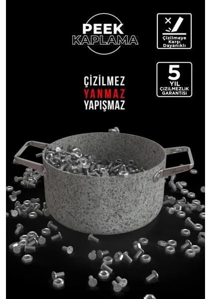 BRİONİ STONE AGE ÇİZİLMEZ YANMAZ YAPIŞMAZ İNDÜKSİYONLU 18 CM DERİN TENCERE