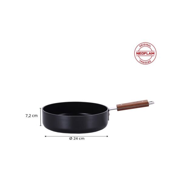 NEOFLAM BIEN ALÜMİNYUM DÖKÜM WOK TAVA  SİYAH 24 CM