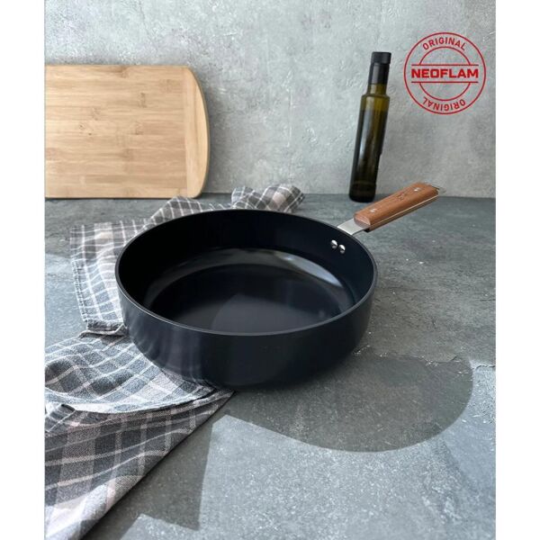 NEOFLAM BIEN ALÜMİNYUM DÖKÜM WOK TAVA  SİYAH 24 CM