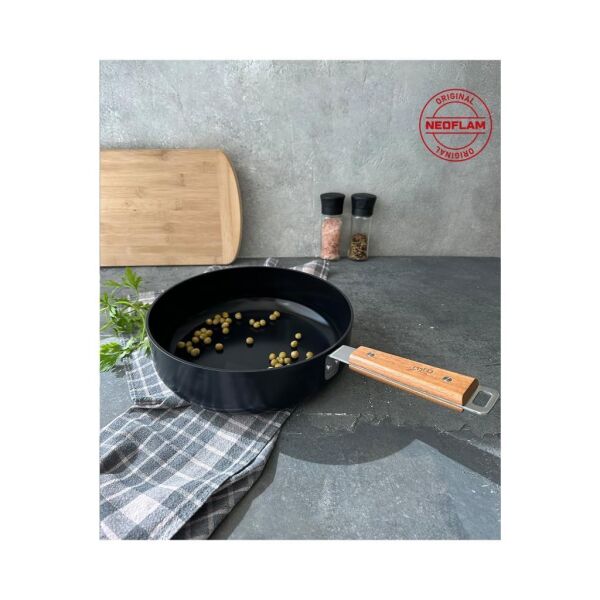 NEOFLAM BIEN ALÜMİNYUM DÖKÜM WOK TAVA  SİYAH 24 CM