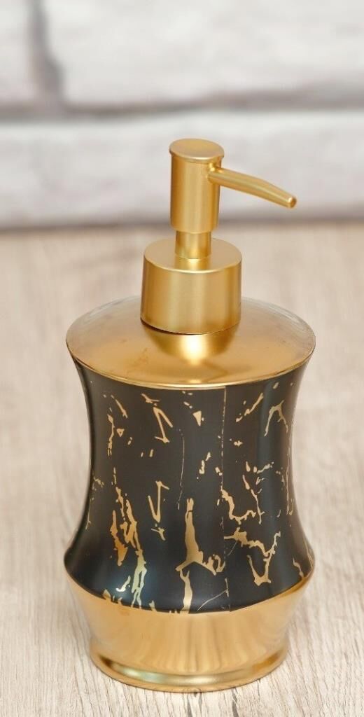 AROW FLORA MERMER GÖRÜNÜMLÜ PORSELEN SIVI SABUNLUK SİYAH - GOLD
