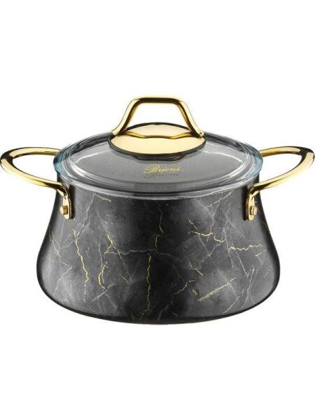 BRİONİ MARBLE 20 CM SİYAH DERİN TENCERE