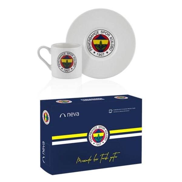 NEVA FENERBAHÇE LİSANSLI ARMA LOGO 2Lİ KAHVE FİNCAN TAKIMI