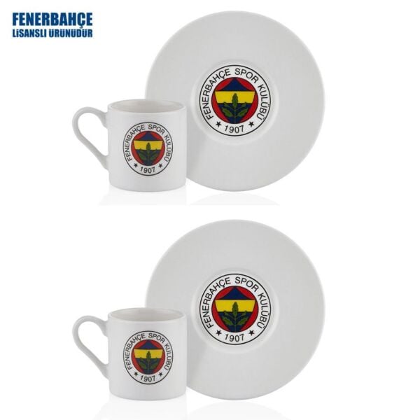 NEVA FENERBAHÇE LİSANSLI ARMA LOGO 2Lİ KAHVE FİNCAN TAKIMI