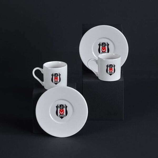 NEVA BEŞİKTAŞ LİSANSLI ARMA LOGO 2Lİ KAHVE FİNCAN TAKIMI