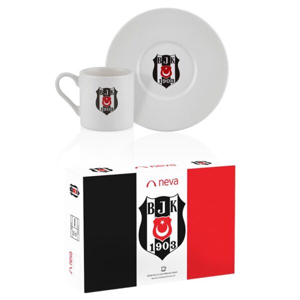 NEVA BEŞİKTAŞ LİSANSLI ARMA LOGO 2Lİ KAHVE FİNCAN TAKIMI