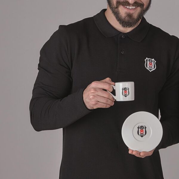 NEVA BEŞİKTAŞ LİSANSLI ARMA LOGO 2Lİ KAHVE FİNCAN TAKIMI