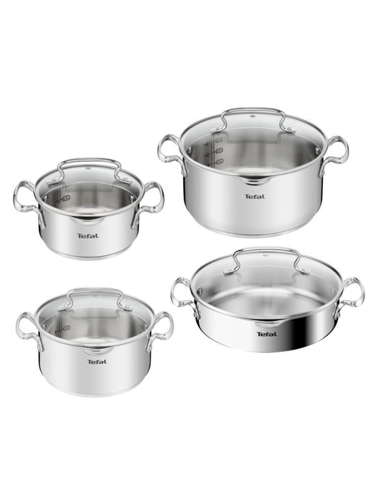 TEFAL DUETTO 8 PARÇA ÇELİK TENCERE SETİ