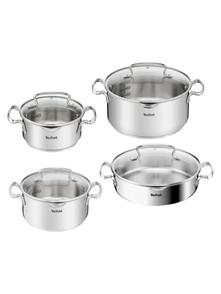 TEFAL DUETTO 8 PARÇA ÇELİK TENCERE SETİ