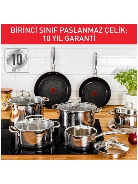 TEFAL DUETTO 8 PARÇA ÇELİK TENCERE SETİ