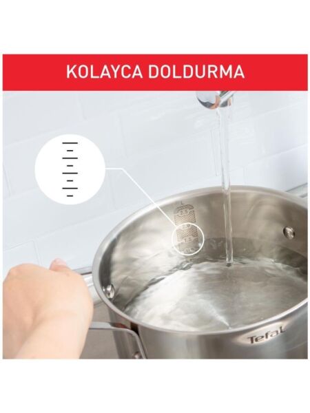 TEFAL DUETTO 8 PARÇA ÇELİK TENCERE SETİ