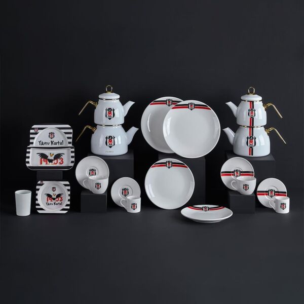 NEVA BEŞİKTAŞ LİSANSLI ARMA LOGO 2Lİ PASTA TABAĞI