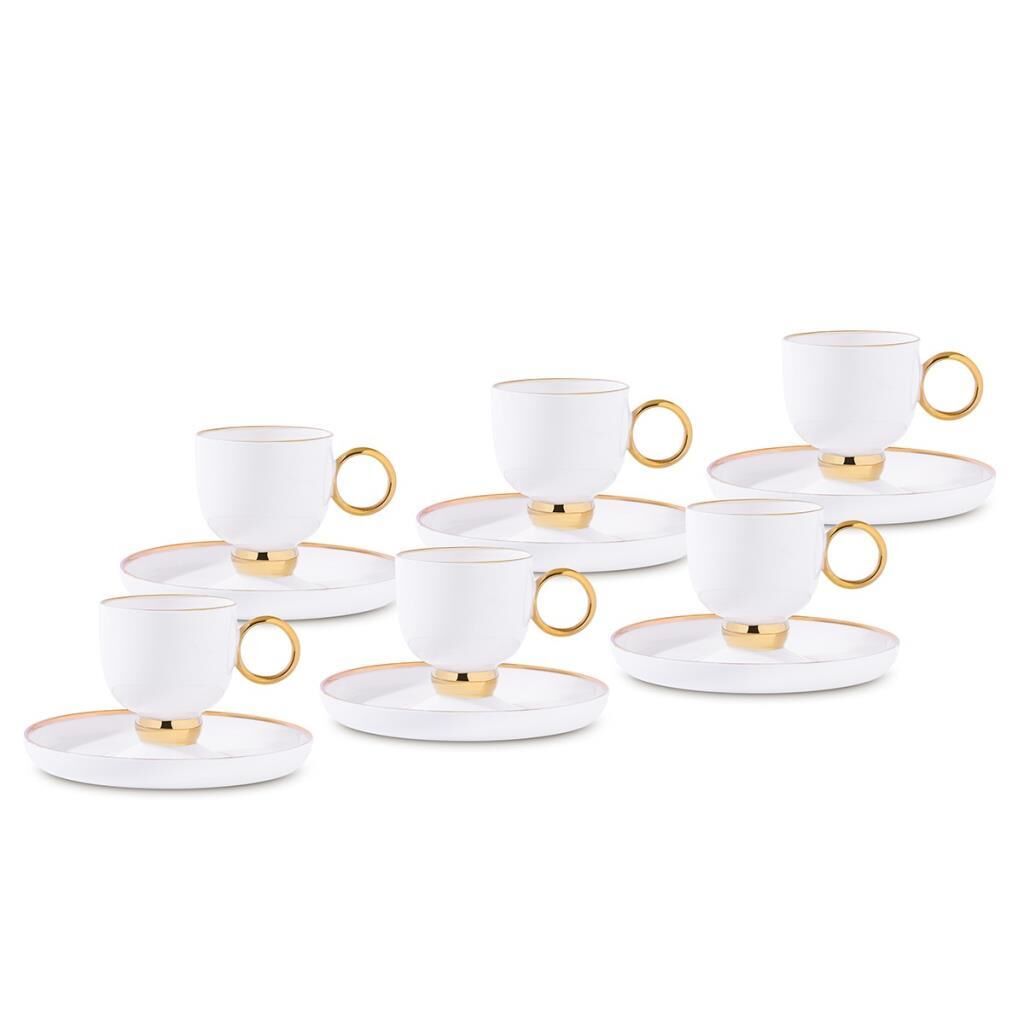 ARYILDIZ MARGAUX GOLD 12 PARÇA 6 KİŞİLİK KAHVE FİNCAN TAKIMI 90 ML