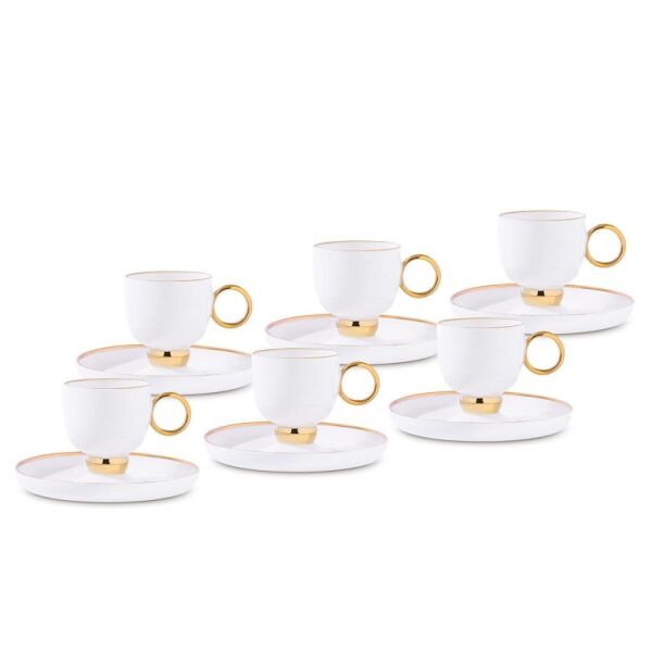 ARYILDIZ MARGAUX GOLD 12 PARÇA 6 KİŞİLİK KAHVE FİNCAN TAKIMI 90 ML